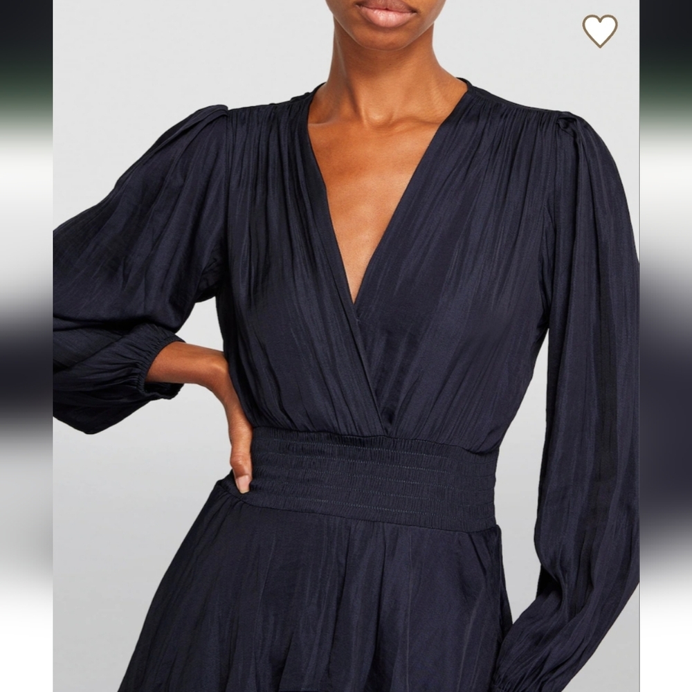 Maje Navy Ruffled‎ Maxi Dress - Picture 4 of 16